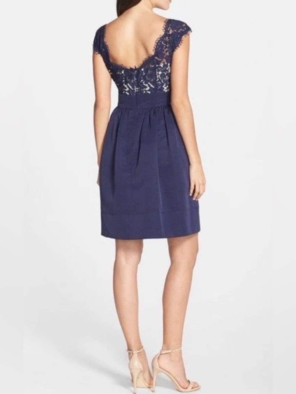 Eliza J Navy Lace Bodice Midi Dress - Picture 3 of 6